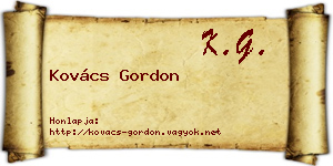 Kovács Gordon névjegykártya