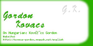 gordon kovacs business card